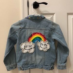 Lola  + the Boys HAPPY RAINBOW GEMS DENIM JACKET